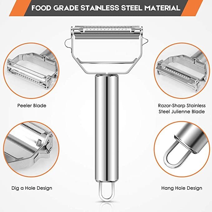 Ultra Sharp Stainless Steel Dual Julienne Peeler