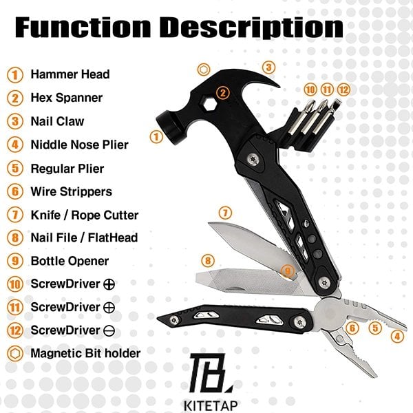 (🔥3rd Anniversary Sale) - Portable MultiTool With Hammer, Screwdrivers, Nail Puller