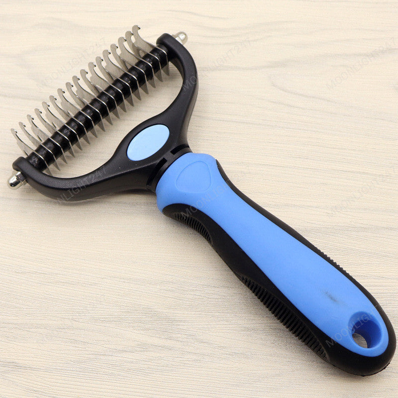 Pet Grooming Tool - 2 Sided Undercoat Rake for Cats Dogs brush